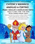 Cvičení v maskách andílků a čertíků. 1